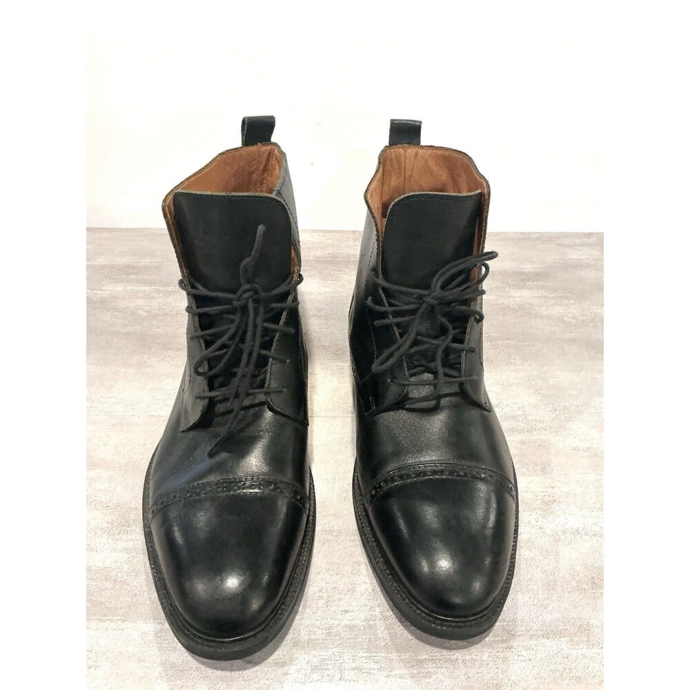 Stafford Gunner Men 11 M Black Leather Cap Toe Dress Boots Lace Up 014-1217 - Picture 5 of 13